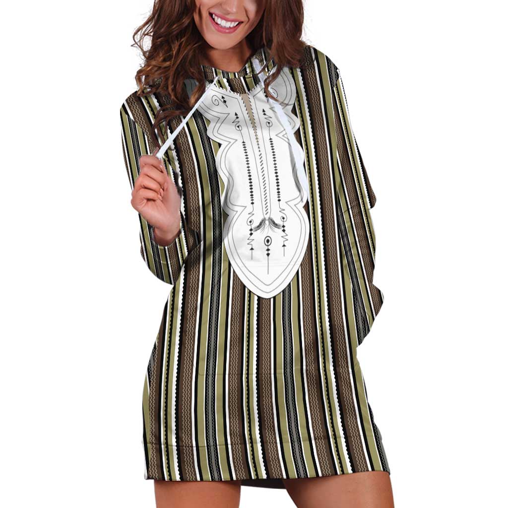 Liberia Brown Kpelle Traditional Pattern Hoodie Dress - Wonder Print Shop