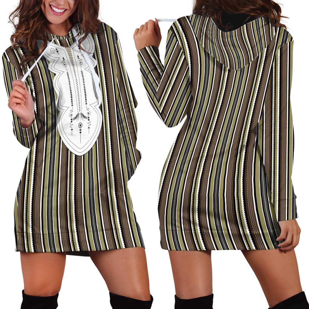 Liberia Brown Kpelle Traditional Pattern Hoodie Dress - Wonder Print Shop