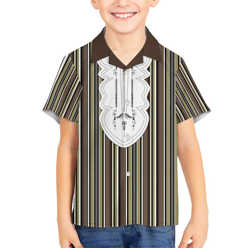 Liberia Brown Kpelle Traditional Pattern Kid Hawaiian Shirt - Wonder Print Shop