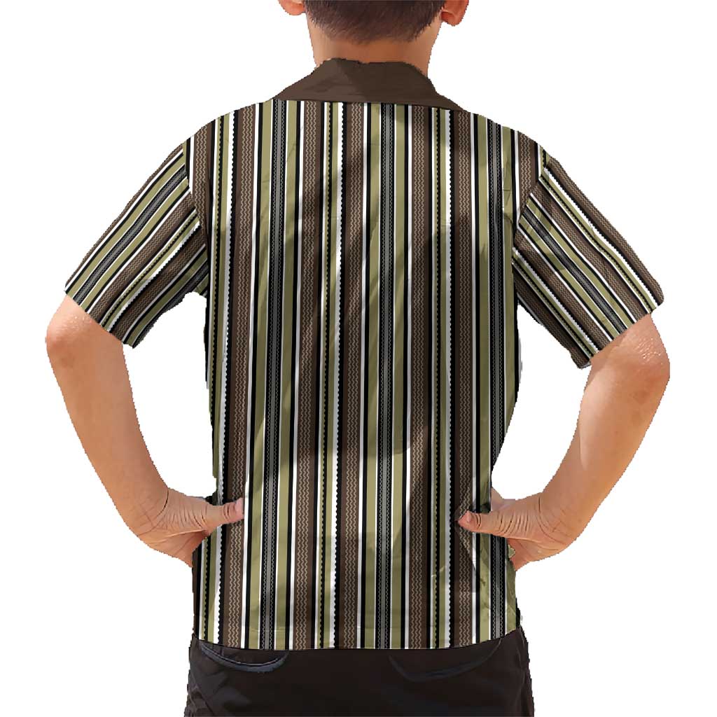 Liberia Brown Kpelle Traditional Pattern Kid Hawaiian Shirt - Wonder Print Shop