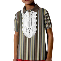 Liberia Brown Kpelle Traditional Pattern Kid Polo Shirt - Wonder Print Shop