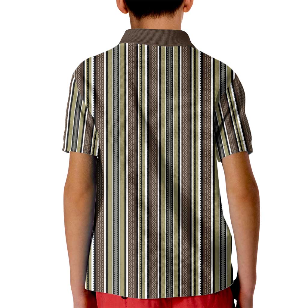 Liberia Brown Kpelle Traditional Pattern Kid Polo Shirt - Wonder Print Shop