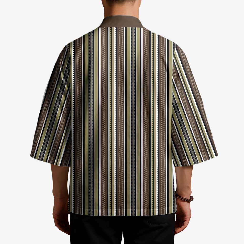 Liberia Brown Kpelle Traditional Pattern Kimono - Wonder Print Shop