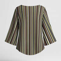 Liberia Brown Kpelle Traditional Pattern Kimono Sleeve Blouse - Wonder Print Shop