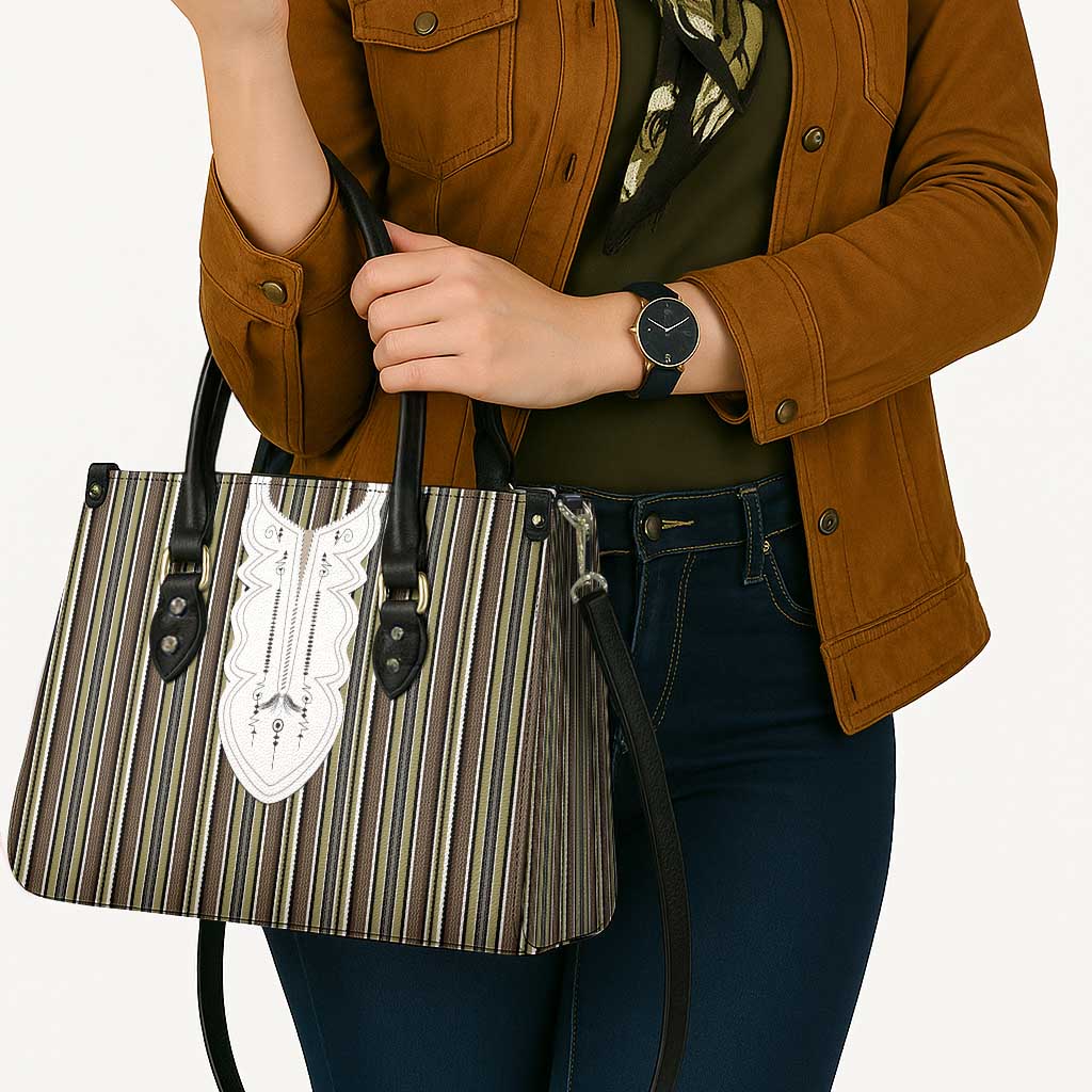 Liberia Brown Kpelle Traditional Pattern Leather Bag - Wonder Print Shop