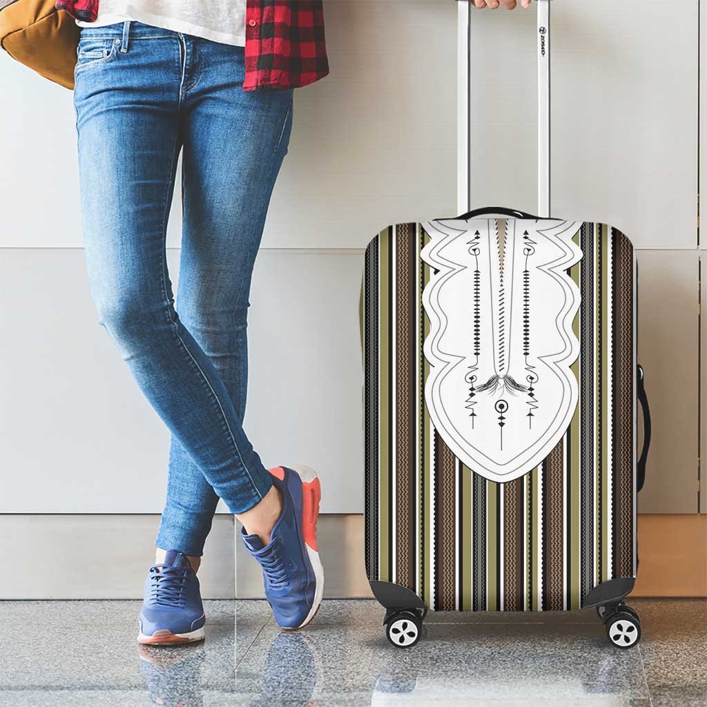 Liberia Brown Kpelle Traditional Pattern Luggage Cover - Wonder Print Shop