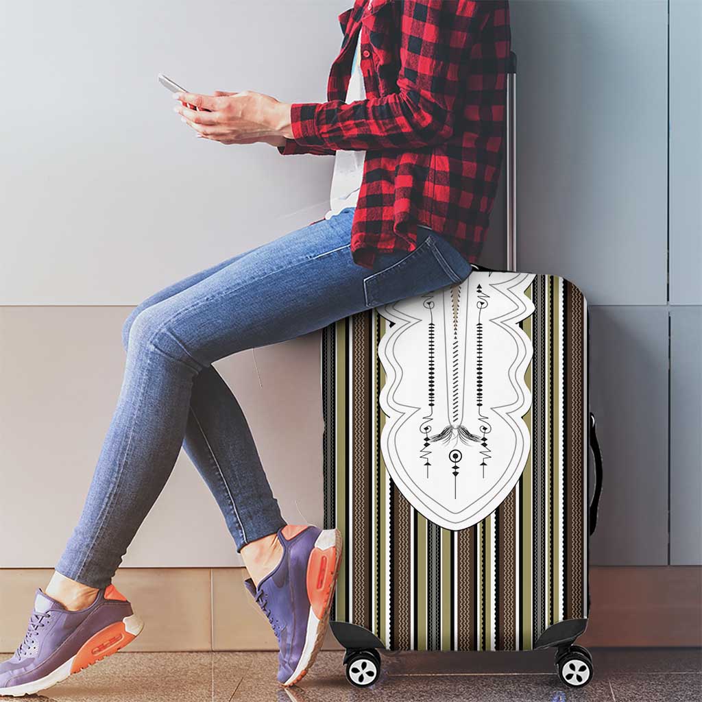 Liberia Brown Kpelle Traditional Pattern Luggage Cover - Wonder Print Shop