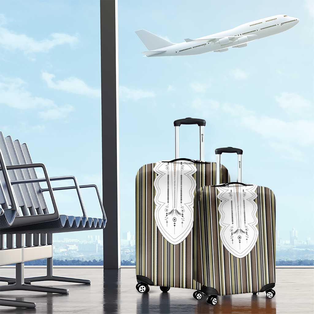 Liberia Brown Kpelle Traditional Pattern Luggage Cover - Wonder Print Shop