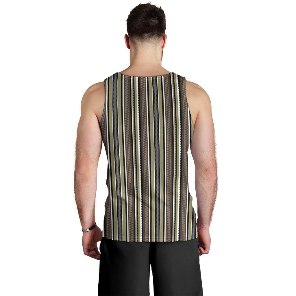 Liberia Brown Kpelle Traditional Pattern Men Tank Top - Wonder Print Shop