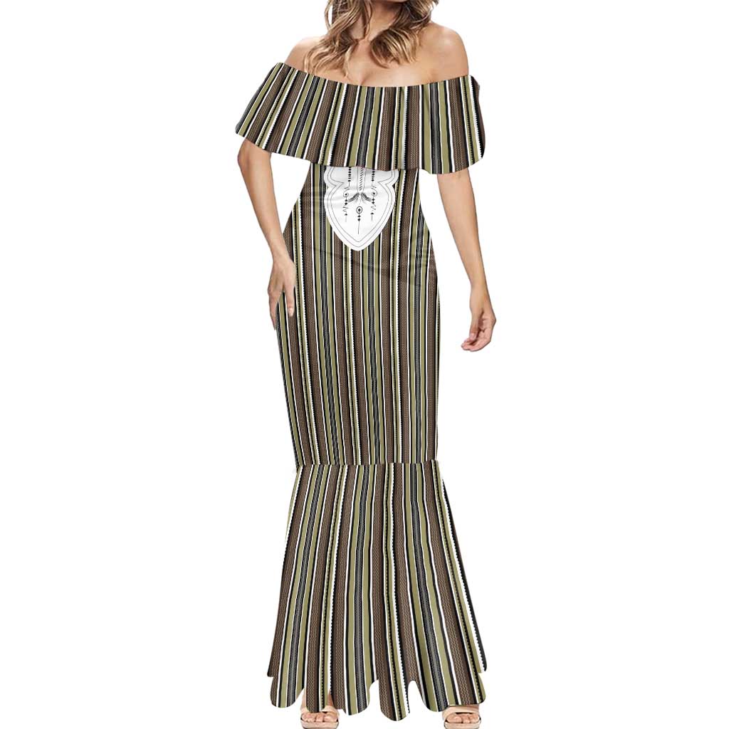 Liberia Brown Kpelle Traditional Pattern Mermaid Dress - Wonder Print Shop