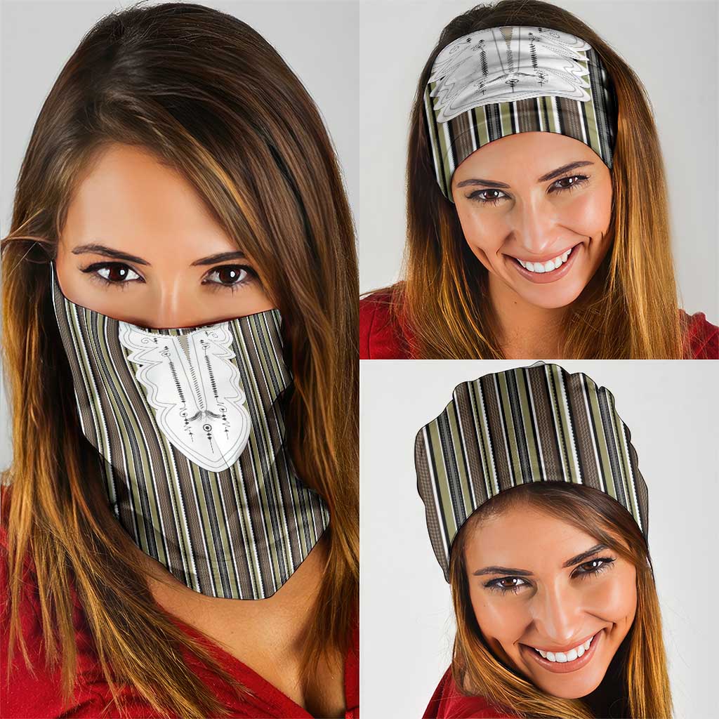 Liberia Brown Kpelle Traditional Pattern Neck Gaiter - Wonder Print Shop