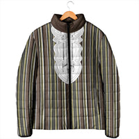 Liberia Brown Kpelle Traditional Pattern Padded Jacket - Wonder Print Shop