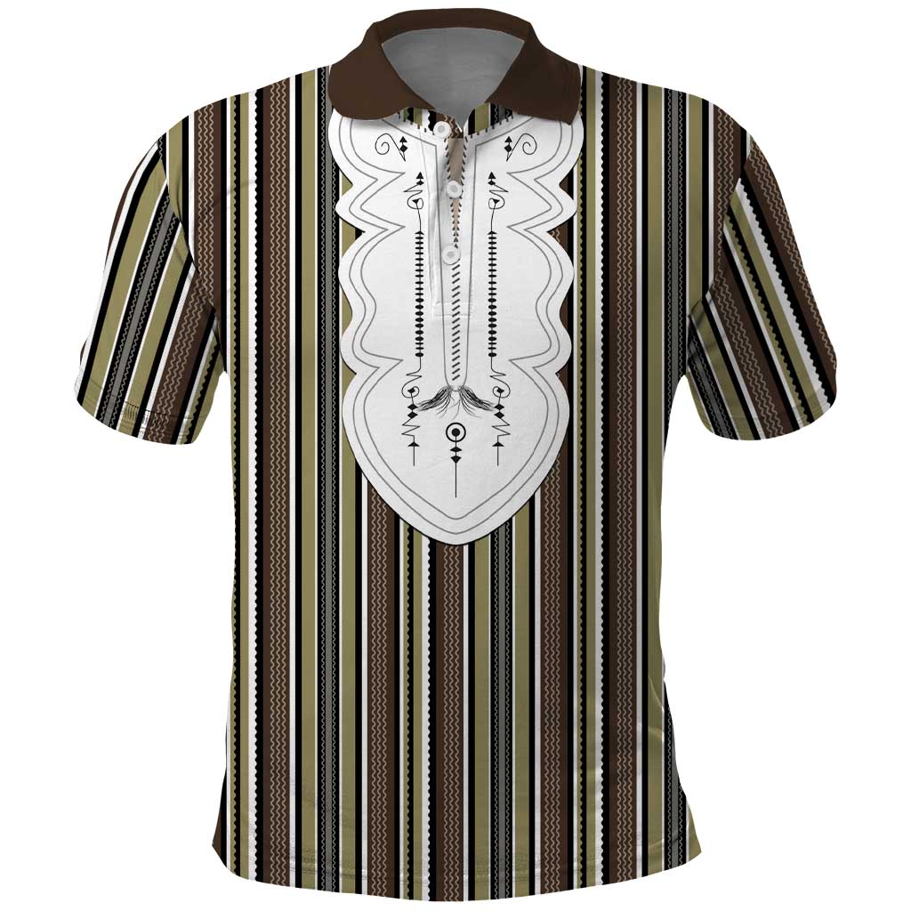 Liberia Brown Kpelle Traditional Pattern Polo Shirt - Wonder Print Shop
