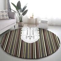 Liberia Brown Kpelle Traditional Pattern Round Carpet - Wonder Print Shop