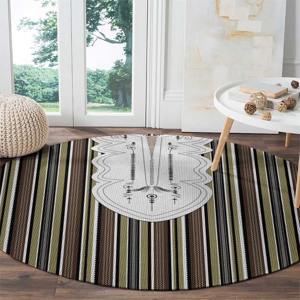 Liberia Brown Kpelle Traditional Pattern Round Carpet - Wonder Print Shop