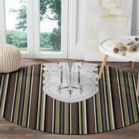 Liberia Brown Kpelle Traditional Pattern Round Carpet - Wonder Print Shop