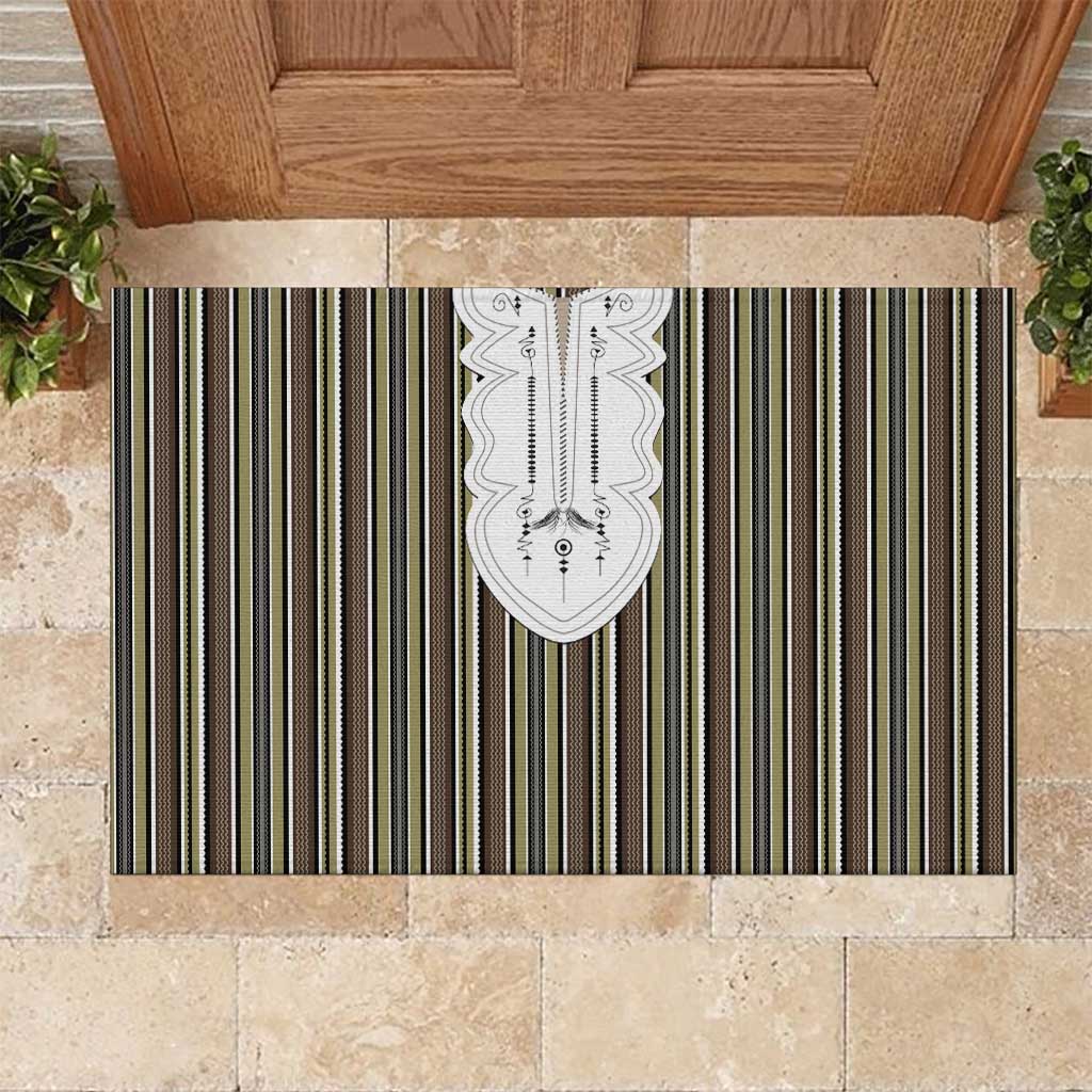 Liberia Brown Kpelle Traditional Pattern Rubber Doormat - Wonder Print Shop