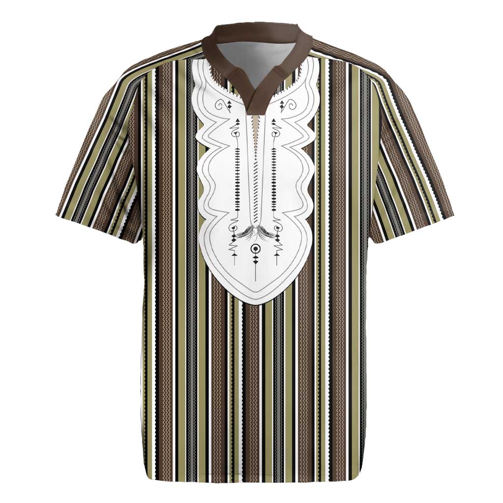 Liberia Brown Kpelle Traditional Pattern Rugby Jersey - Wonder Print Shop