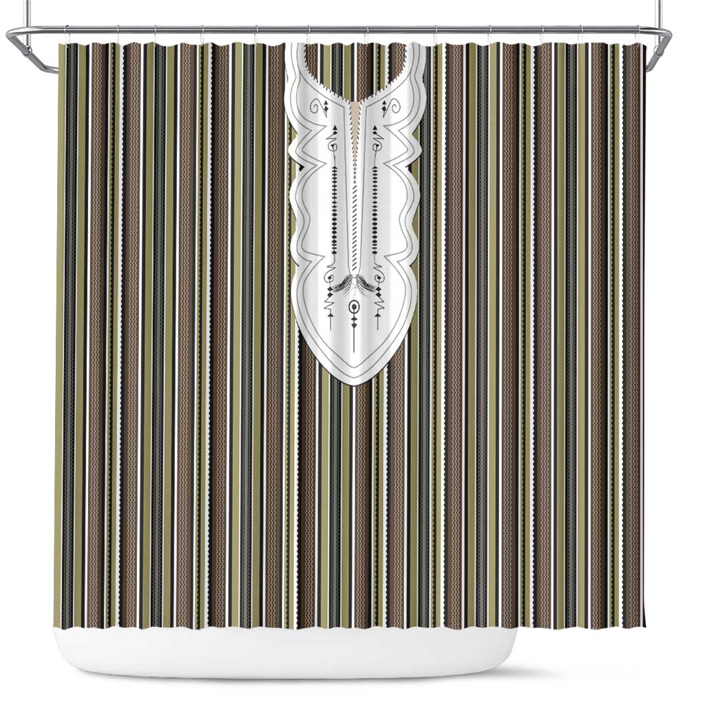 Liberia Brown Kpelle Traditional Pattern Shower Curtain - Wonder Print Shop