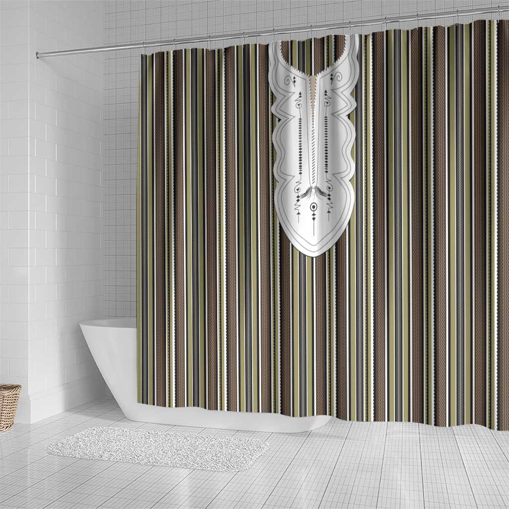 Liberia Brown Kpelle Traditional Pattern Shower Curtain - Wonder Print Shop
