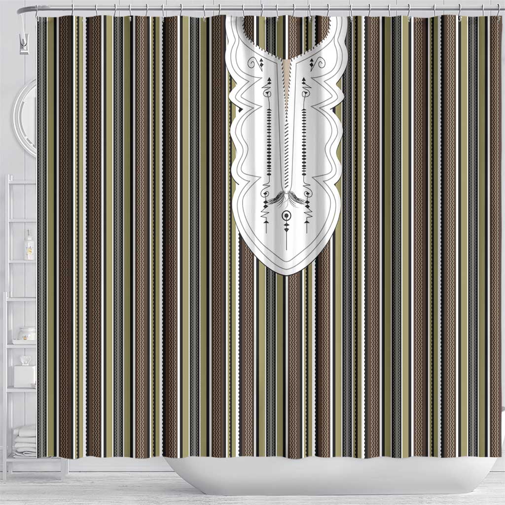 Liberia Brown Kpelle Traditional Pattern Shower Curtain - Wonder Print Shop