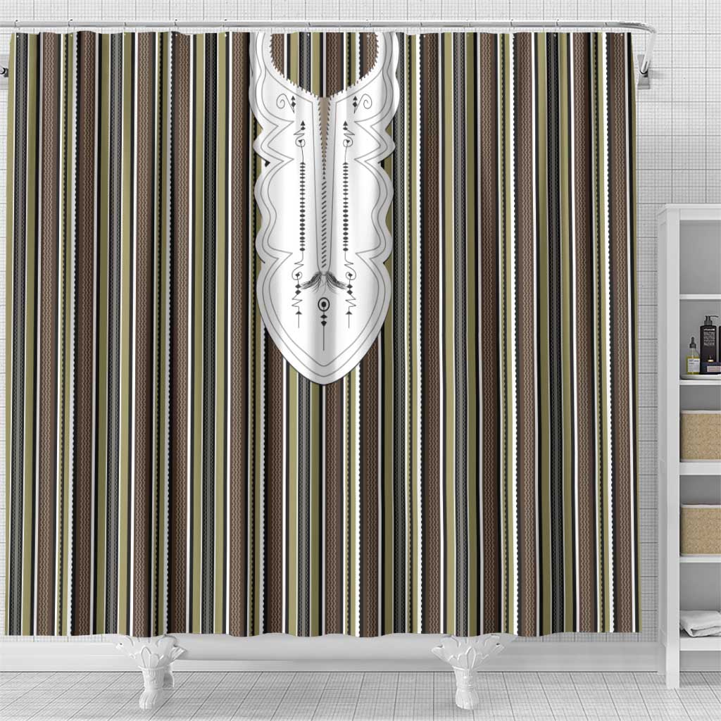 Liberia Brown Kpelle Traditional Pattern Shower Curtain - Wonder Print Shop