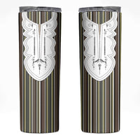 Liberia Brown Kpelle Traditional Pattern Skinny Tumbler - Wonder Print Shop