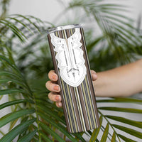 Liberia Brown Kpelle Traditional Pattern Skinny Tumbler - Wonder Print Shop