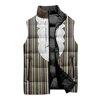 Liberia Brown Kpelle Traditional Pattern Sleeveless Puffer Jacket - Wonder Print Shop