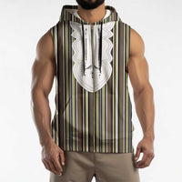 Liberia Brown Kpelle Traditional Pattern Sleeveless Zip Hoodie - Wonder Print Shop