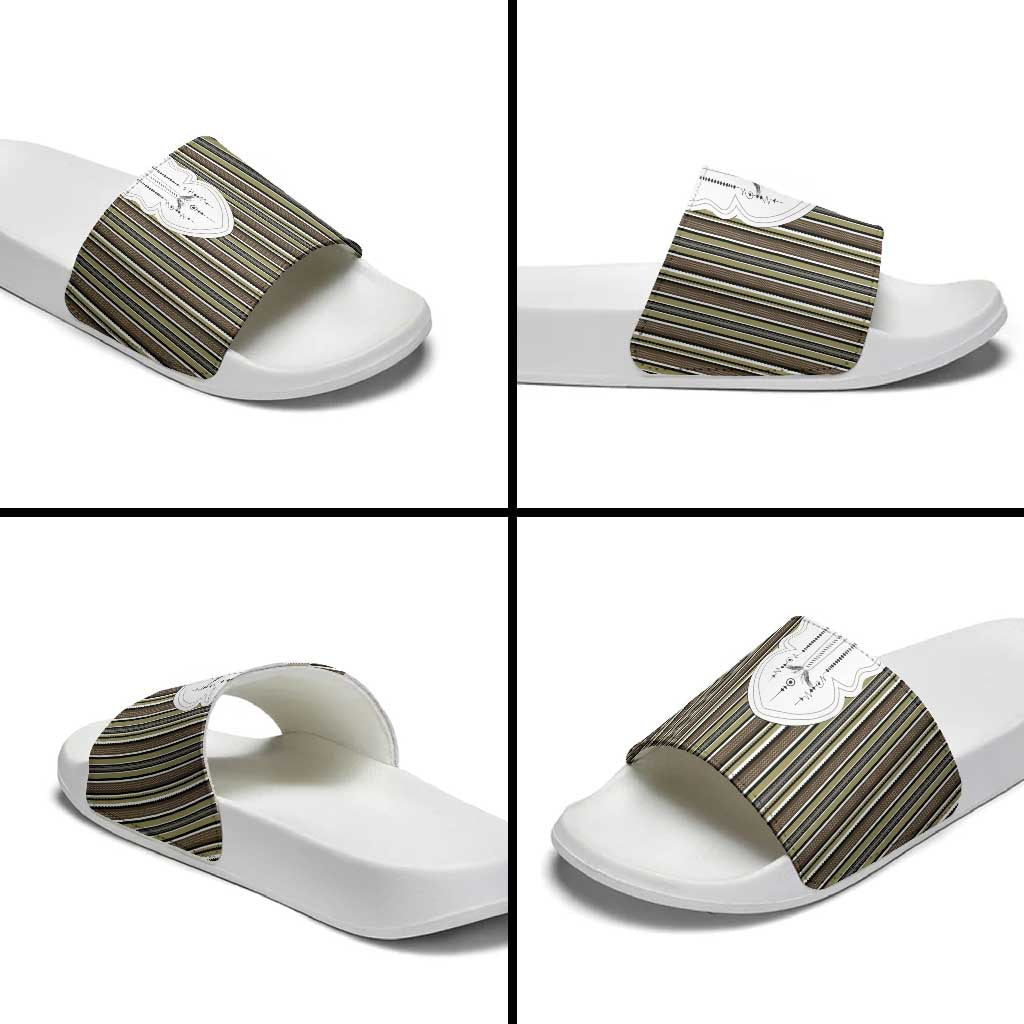 Liberia Brown Kpelle Traditional Pattern Slide Sandals - Wonder Print Shop