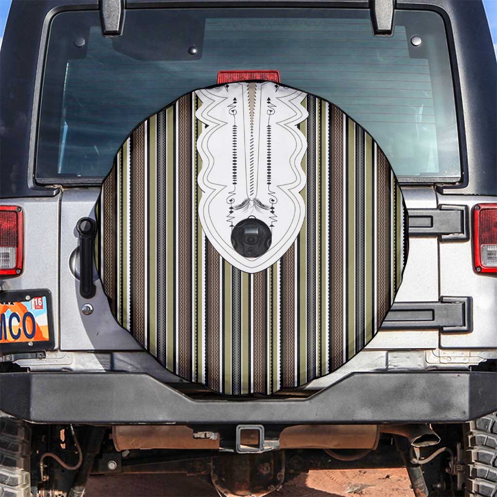 Liberia Brown Kpelle Traditional Pattern Spare Tire Cover - Wonder Print Shop