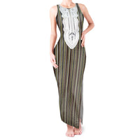 Liberia Brown Kpelle Traditional Pattern Tank Maxi Dress - Wonder Print Shop