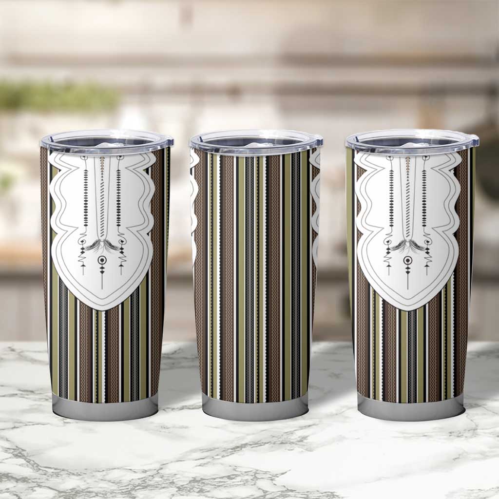 Liberia Brown Kpelle Traditional Pattern Tumbler Cup - Wonder Print Shop