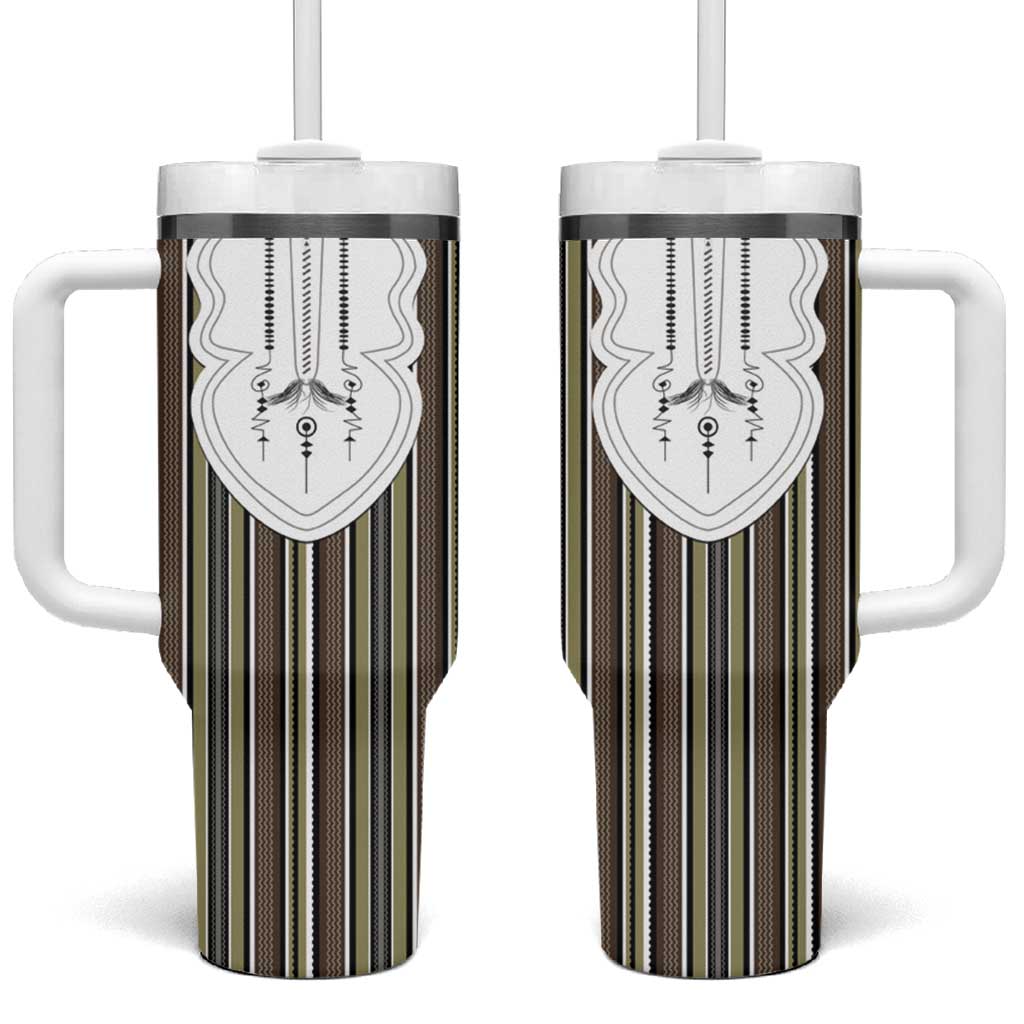 Liberia Brown Kpelle Traditional Pattern Tumbler With Handle - Wonder Print Shop