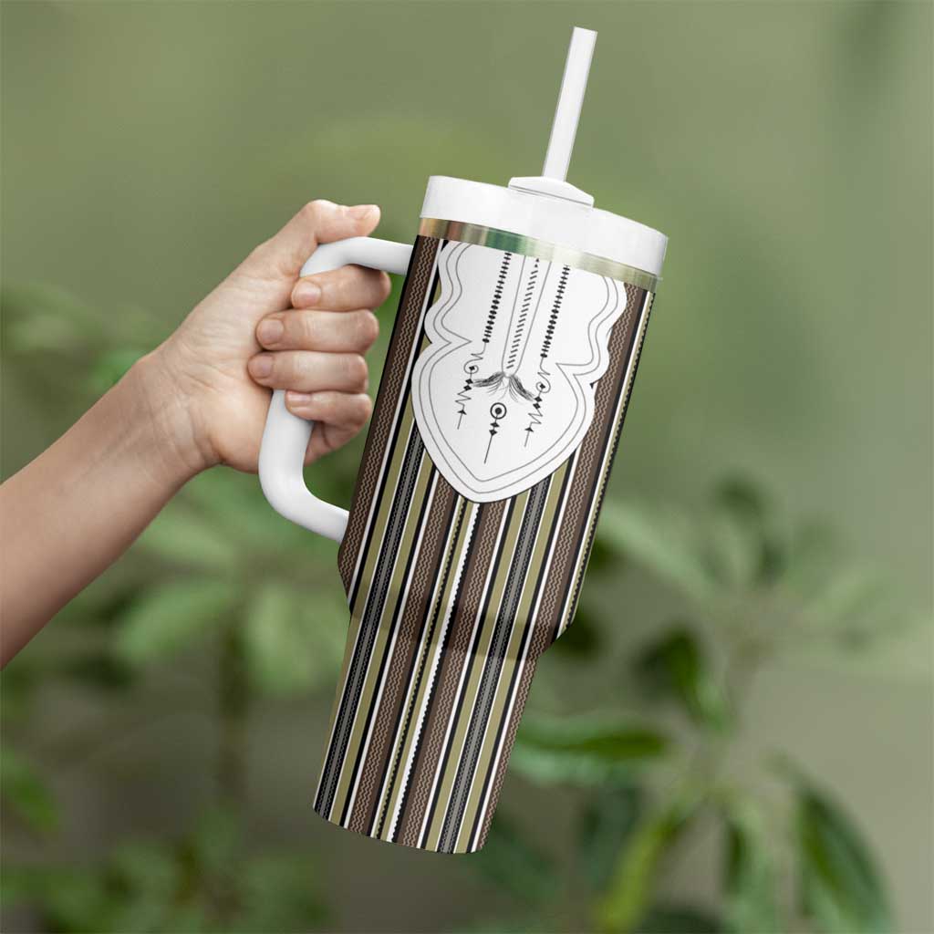 Liberia Brown Kpelle Traditional Pattern Tumbler With Handle - Wonder Print Shop