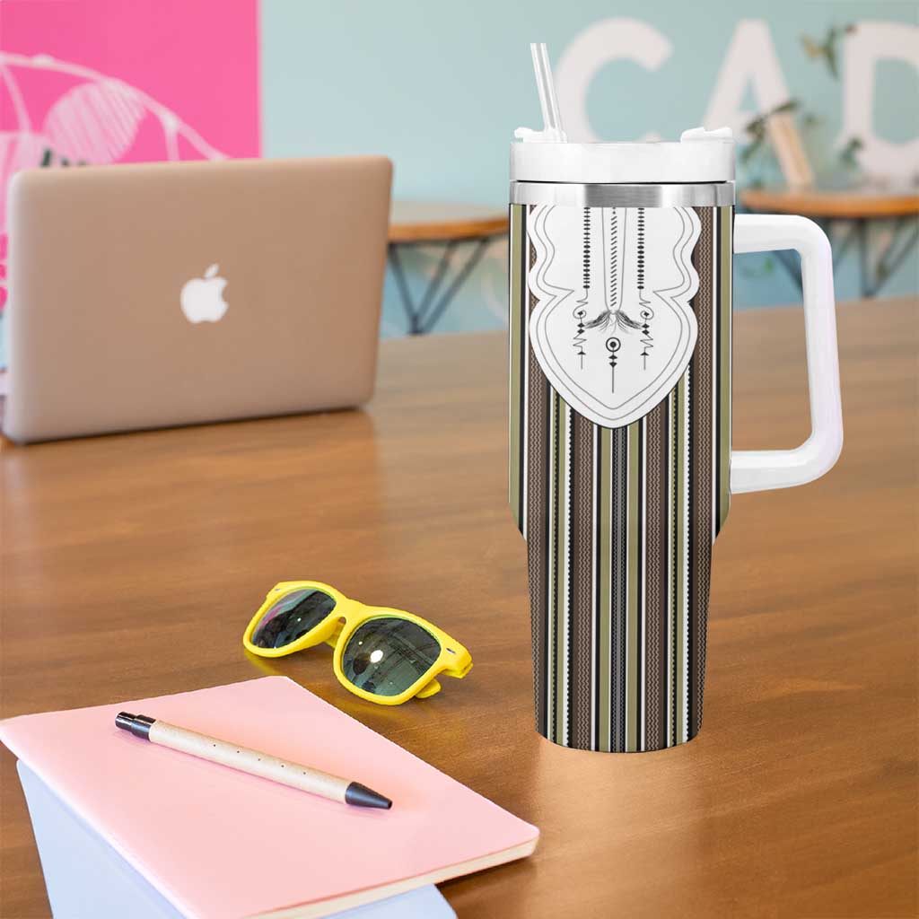 Liberia Brown Kpelle Traditional Pattern Tumbler With Handle - Wonder Print Shop