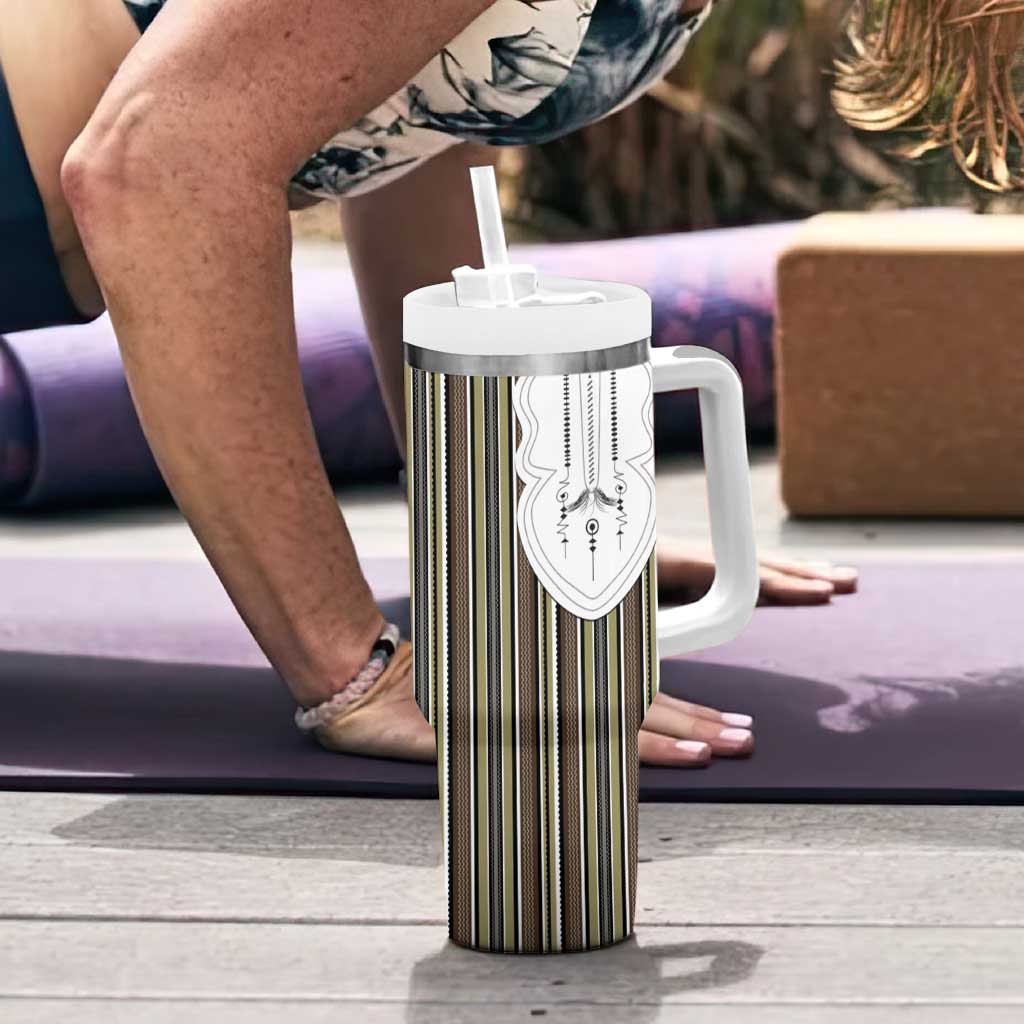 Liberia Brown Kpelle Traditional Pattern Tumbler With Handle - Wonder Print Shop