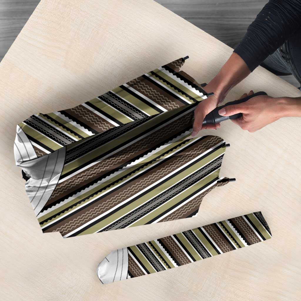 Liberia Brown Kpelle Traditional Pattern Umbrella - Wonder Print Shop