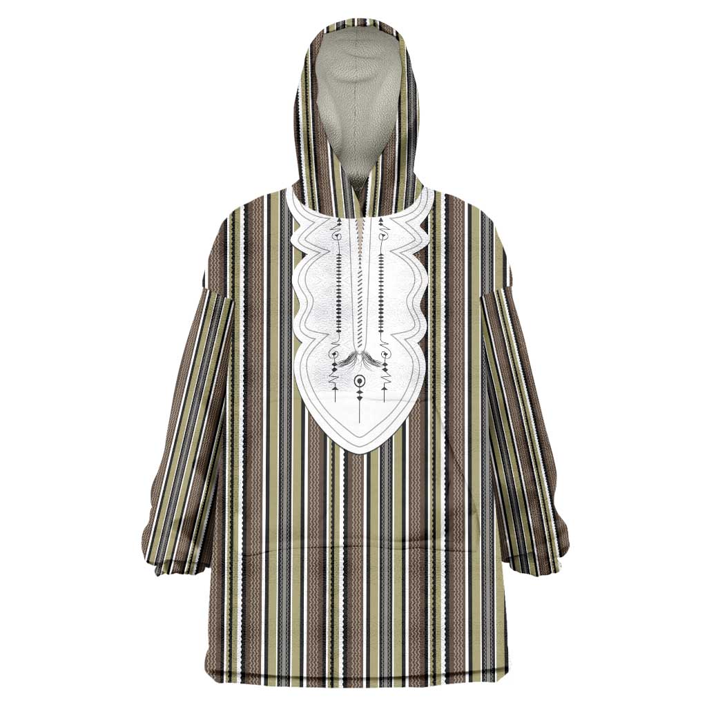 Liberia Brown Kpelle Traditional Pattern Wearable Blanket Hoodie - Wonder Print Shop