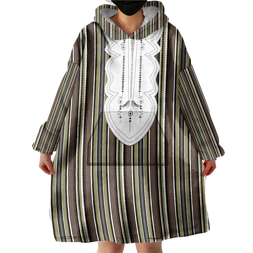 Liberia Brown Kpelle Traditional Pattern Wearable Blanket Hoodie - Wonder Print Shop