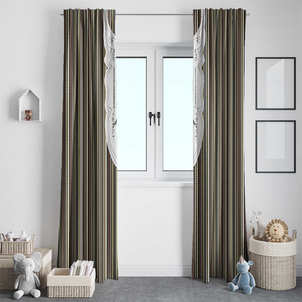 Liberia Brown Kpelle Traditional Pattern Window Curtain - Wonder Print Shop