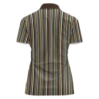 Liberia Brown Kpelle Traditional Pattern Women Polo Shirt - Wonder Print Shop