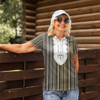 Liberia Brown Kpelle Traditional Pattern Women Polo Shirt - Wonder Print Shop