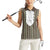 Liberia Brown Kpelle Traditional Pattern Women Sleeveless Polo Shirt - Wonder Print Shop