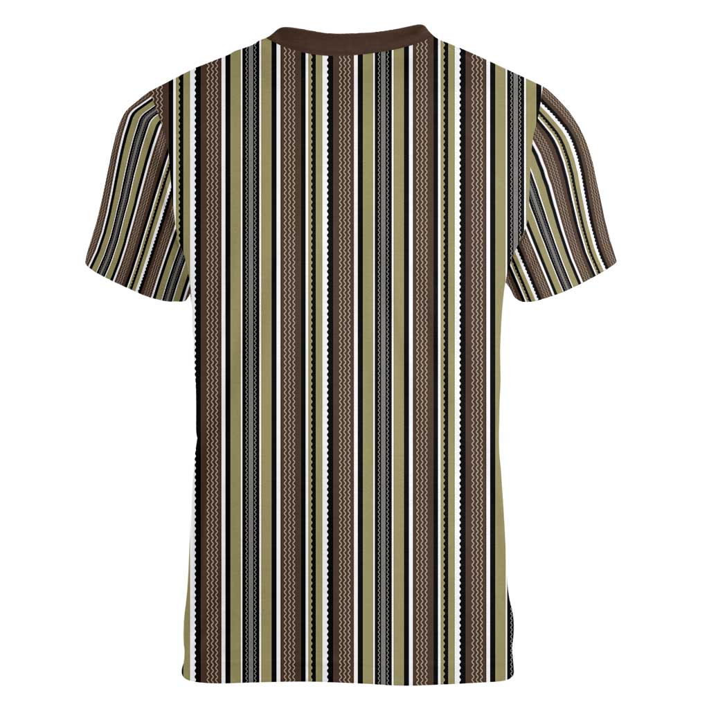 Liberia Brown Kpelle Traditional Pattern Women V-Neck T-Shirt - Wonder Print Shop