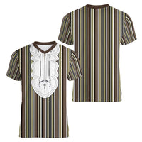 Liberia Brown Kpelle Traditional Pattern Women V-Neck T-Shirt - Wonder Print Shop