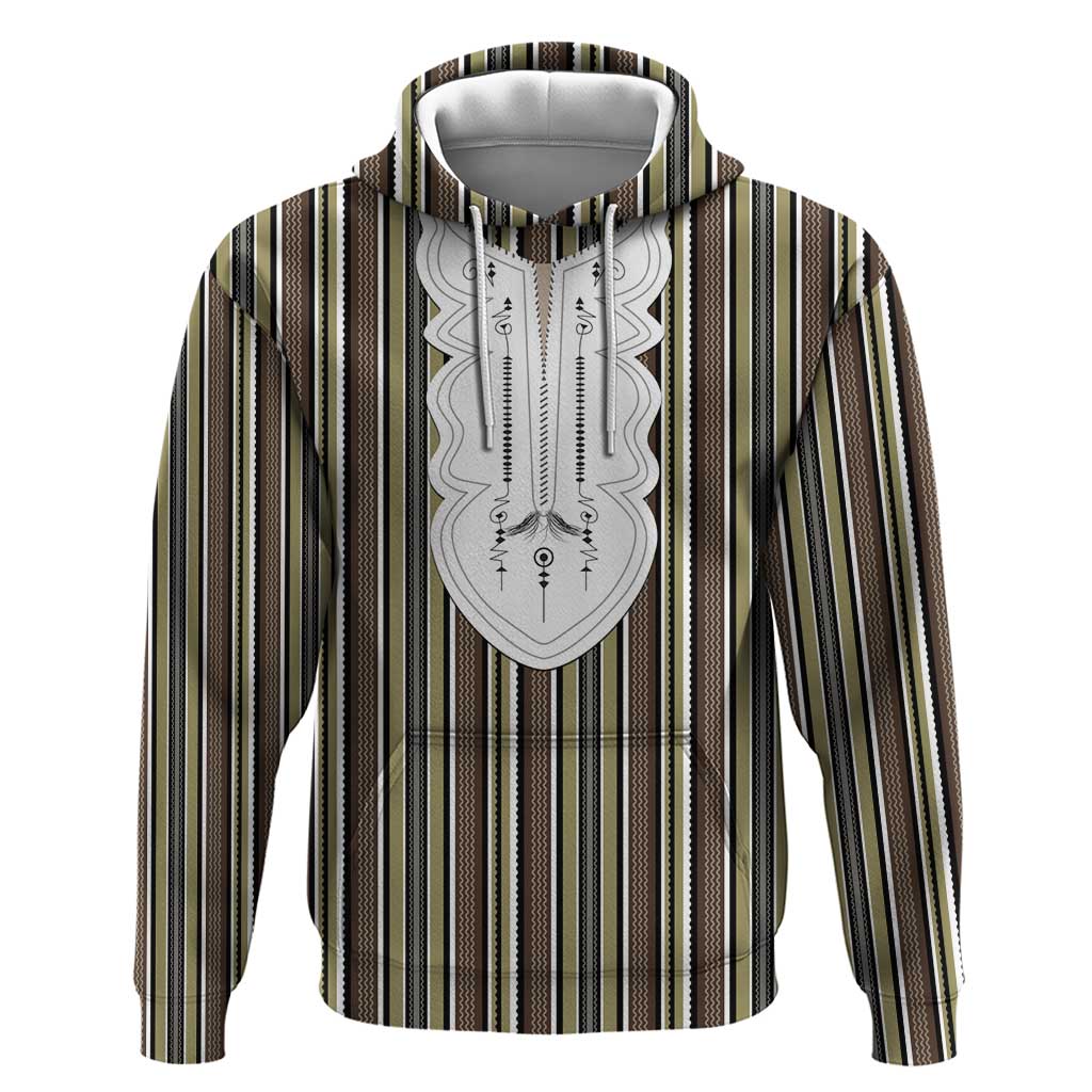 Liberia Brown Kpelle Traditional Pattern Zip Hoodie - Wonder Print Shop