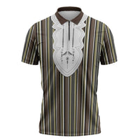 Liberia Brown Kpelle Traditional Pattern Zipper Polo Shirt - Wonder Print Shop