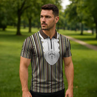 Liberia Brown Kpelle Traditional Pattern Zipper Polo Shirt - Wonder Print Shop